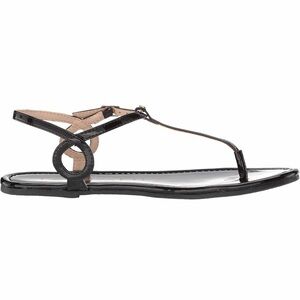 Black Patent Flat Thong Sandals Size 8.5